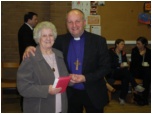 Peggy Taylor with Bishop Alan