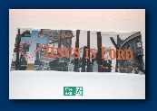 "Jesus is Lord" banner on west wall